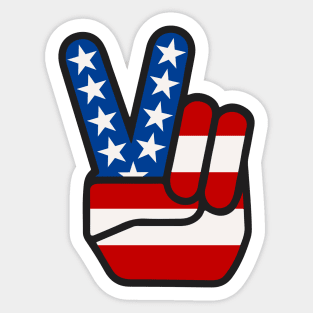 Stars and Stripes Peace Sign Sticker